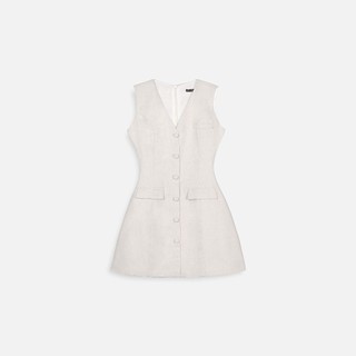 [Best Seller] Đầm Nữ Ngắn Linen Vneck Buttons, Chất Vải Linen Bột Thoải Mái, WDN114 SOME HOW STORE