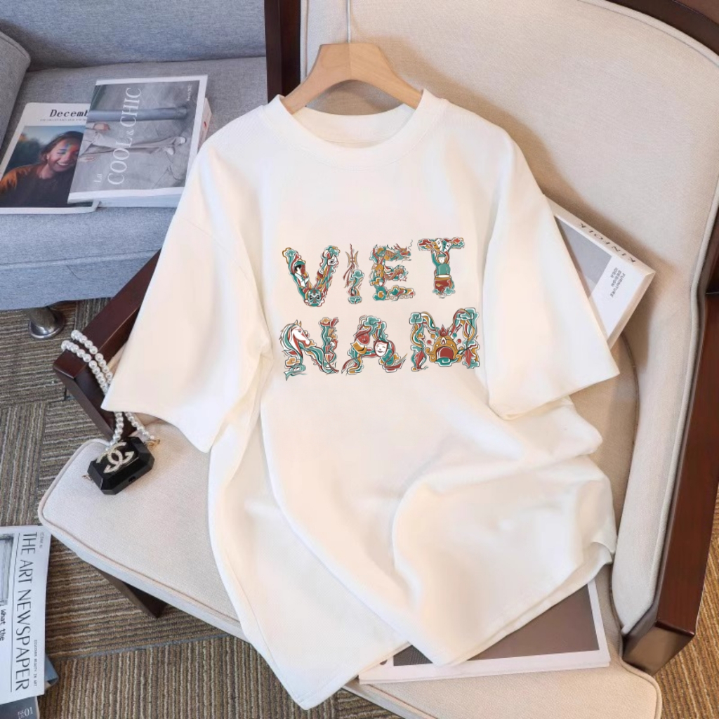 Ảnh Áo Việt Nam nhiều mẫu - Áo thun Nam Nữ form rộng cờ đỏ sao vàng Việt nam LOZA G0305 3