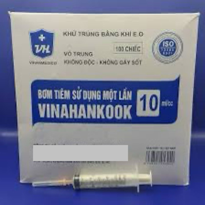 Hộp 100 cái  Bơm tiêm 10cc, Bơm tiêm 10ml Kim 23G và 25G.