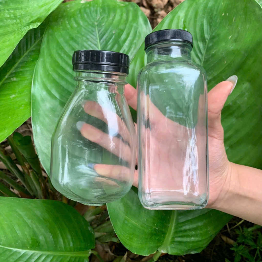Chai Hũ thủy tinh đựng nước ép hoa quả loại dày