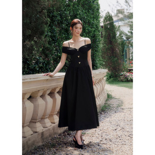 Đầm Nữ Dài Girly Offshoulder Neckline, Chất Vải Phi Bóng Phối Thun Giấy Hạt Gạo Thoải Mái, WDD077 SOME HOW STORE