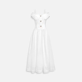 Đầm Nữ Dài Girly Offshoulder Neckline, Chất Vải Phi Bóng Phối Thun Giấy Hạt Gạo Thoải Mái, WDD077 SOME HOW STORE