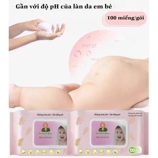 【6 GÓI 600 TỜ】Khăn Ướt PERFECT LADY Không Cồn Không Parabens Cao Cấp Dành Cho Bé