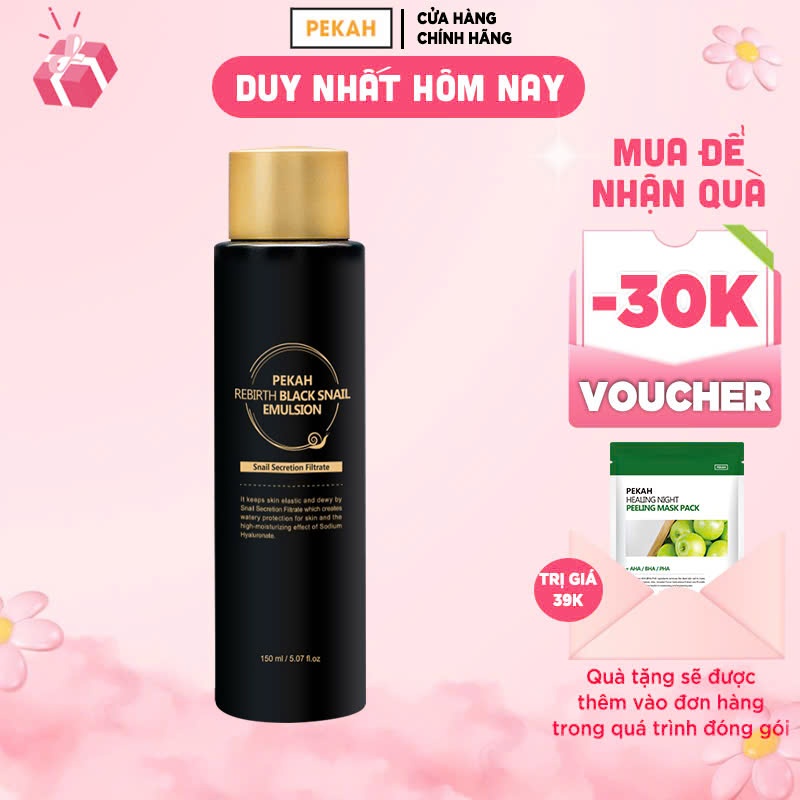 Ảnh Sữa dưỡng PEKAH Hàn Quốc chống lão hóa phục hồi tăng đàn hồi da giảm nhăn PEKAH Rebirth Black Snail Emulsion 60ml 1