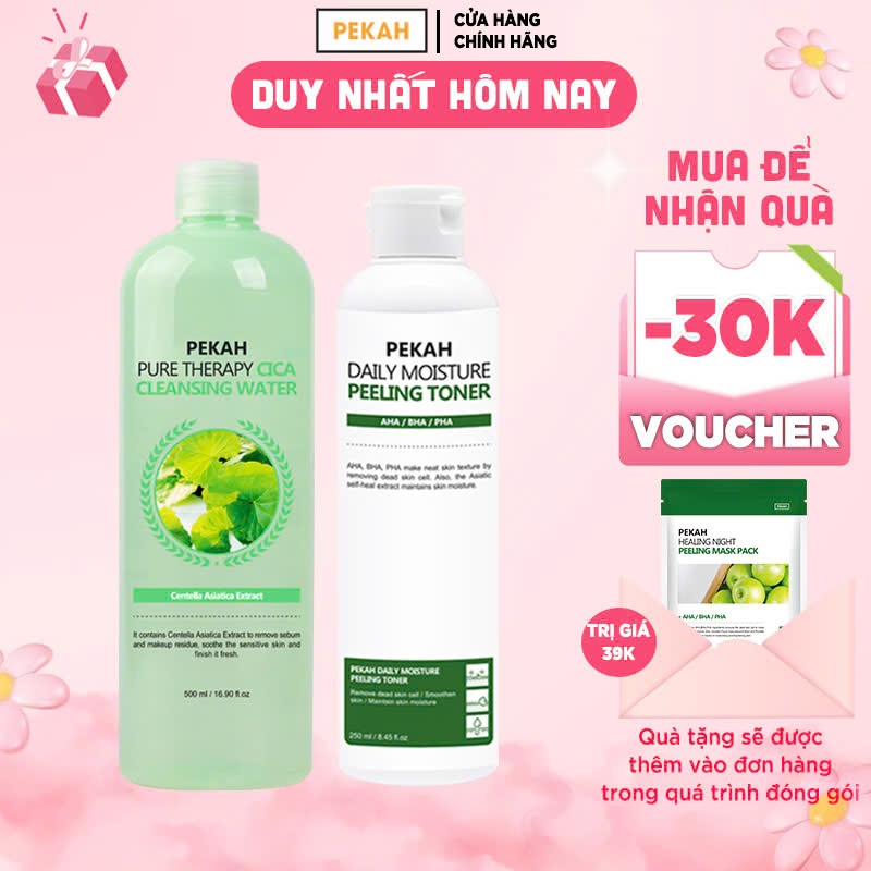 Ảnh Combo Nước Tẩy Trang Ngăn Ngừa, Giảm Mụn PEKAH 500ml Và Nước Hoa Hồng Cải Thiện Mụn Ẩn PEKAH 250ml 1