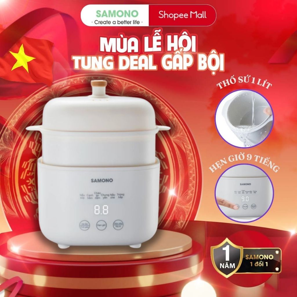 Đánh Giá Nồi Nấu Chậm SAMONO SW-SC10 1L: Giữ Trọn Dinh Dưỡng Cho Bé & Gia Đình