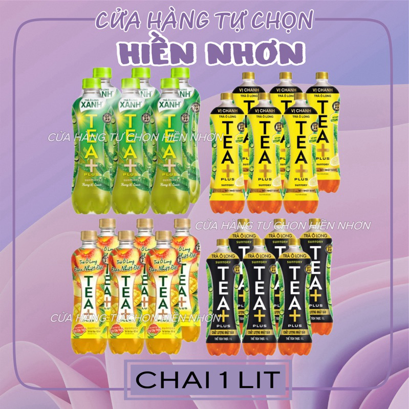 [1 Lit] Lốc 6 chai Trà Ô Long TEA+ Plus Vị chanh/ Vị đào/ vị trà xanh 1 ...