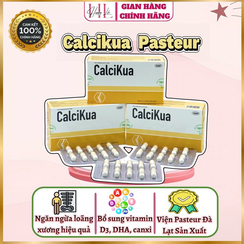 ✅[Chính hãng] Viên uống bổ sung canxi phòng ngừa loãng xương Calcikua sx bởi Viện Pasteur Đà Lạt