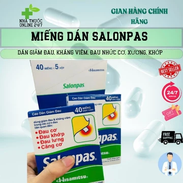 ✅[chính hãng] Cao dán Salonpas Hisamitsu giảm đau vai, đau lưng, đau cơ(gói 10 miếng-hộp2gói(20 miếng)-hộp4gói(40 miếng)