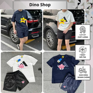 Bộ Cộc Nam A Di Đát Logo Tam Giác Phối Quần Gió Siêu Hot - Bộ Thể Thao Nam A Di Đát Chất Cotton Cao Cấp