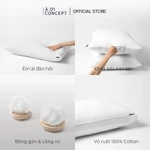 Combo Ruột Gối nằm Luxury và Vỏ Gối nằm lụa Tencel 60s cao cấp AOICONCEPT size 50x70cm màu trơn Hỗ trợ giấc ngủ — ảnh 3