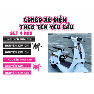 tem xe trang trí xe điện