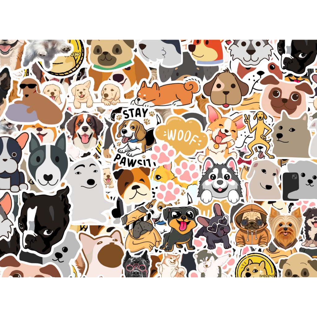 STICK ON - Bộ 50 Sticker Chó Dán Hoạt Hình Dán DIY Trang Trí Máy Tính ...