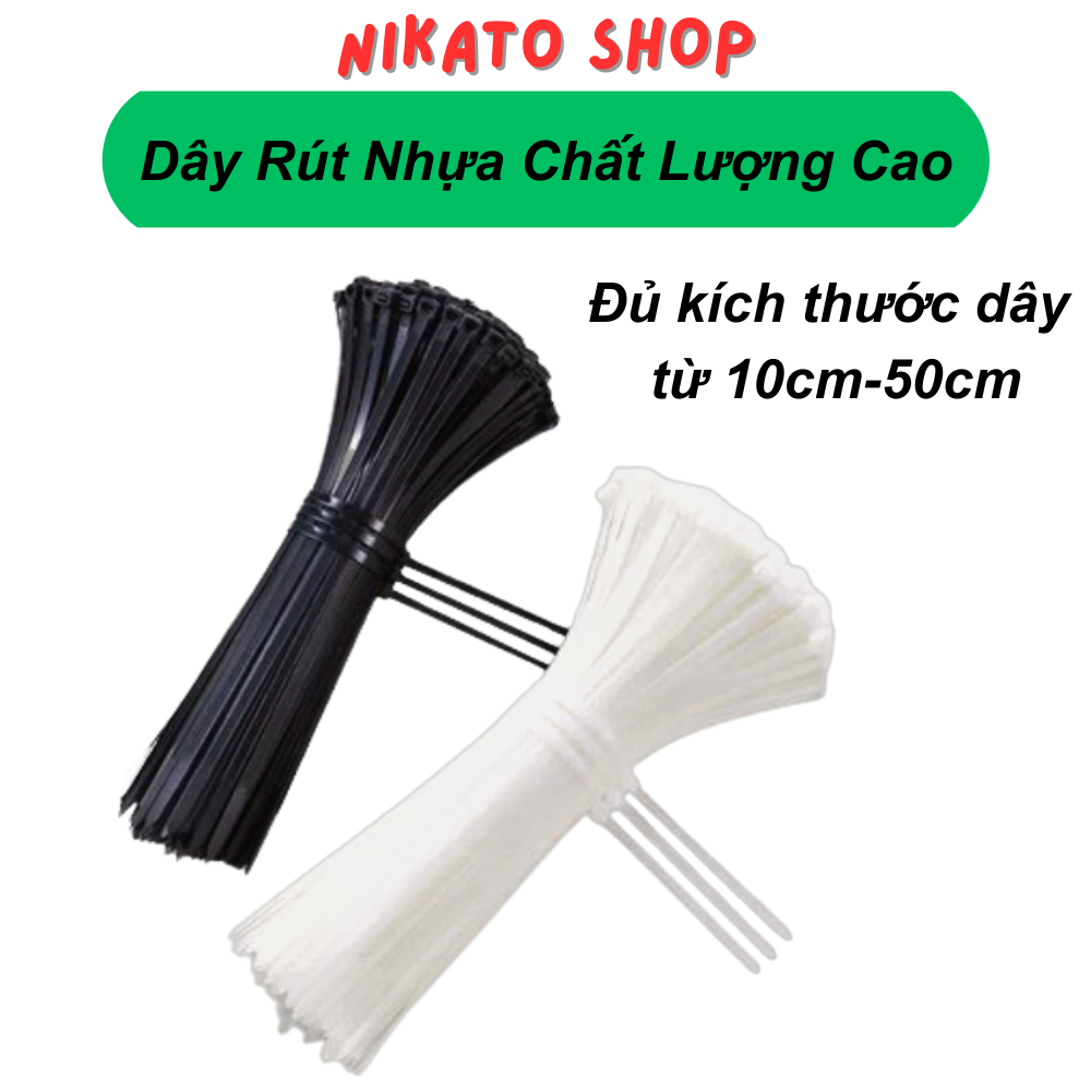 Túi dây rút nhựa trắng đen 250gam chất lượng cao, bịch 250g dây thít nhựa dẻo dai, thít chặt