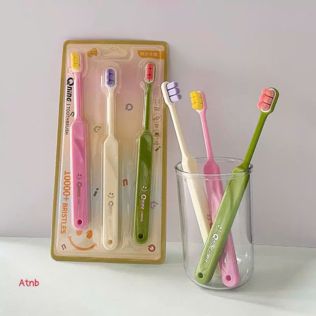 bàn chải đánh răng, chăm sóc răng miệng.set 3 bàn chải mặt cười cho gia đình
