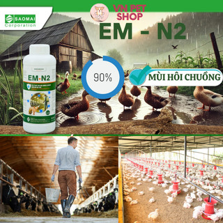 Men vi sinh EM-N2 chai 1L xử lý mùi hôi chuồng trại chất thải  Amoni Nitrite nuôi lợn gà vịt gia súc