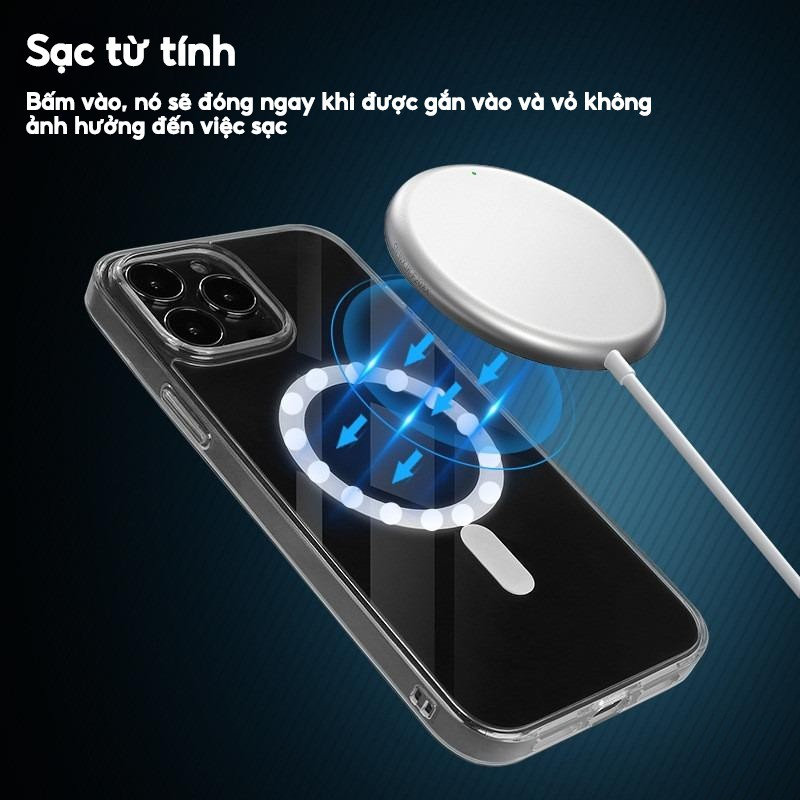 Ốp Likgus trong suốt chống ố hỗ trợ sạc không dây IPhone 17Promax 17Pro 17Air 16 15 14  13 12 11