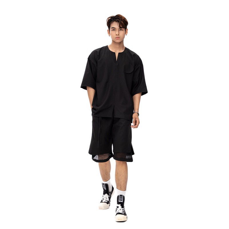 Set đồ nam đi biển linen sợi dệt - Phong cách tối giản, thoáng mát