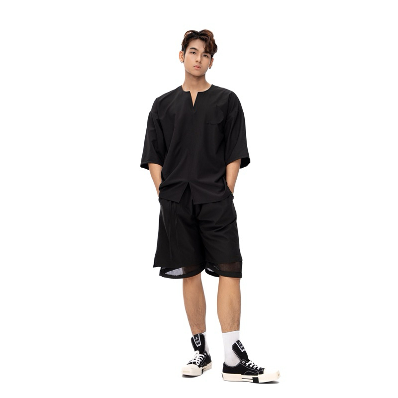 Set đồ nam đi biển linen sợi dệt - Phong cách tối giản, thoáng mát