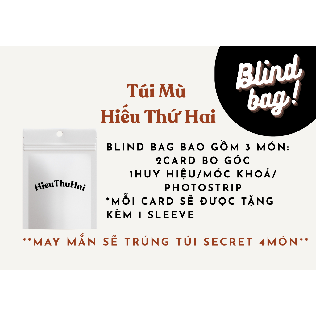 [Mua 5 tặng 1] Túi mù card bo góc HIEUTHUHAI/Hiếu Thứ Hai - Anh trai say Hi