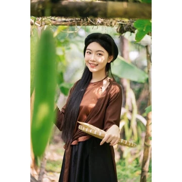 Áo tứ thân nâu cho nữ chụp nghệ thuật ( sét đủ 4 món )