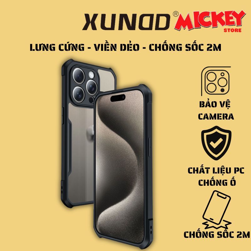 Ốp Xundd bất tử chống sốc không ố vàng cho IPhone 17Promax 17Pro 17 15 14 13 12 11Promax Pro Plus