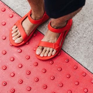 Dép quai ngang bigsize nam nữ sandal quai hậu Teva màu đỏ cao su đúc chống thấm nước siêu êm nhẹ , Dép thời trang