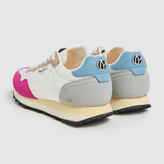 Giày thể thao nữ màu hồng PEPE JEAN retro running shoes dư xịn chính hãng siêu êm nhẹ