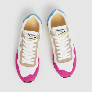 Giày thể thao nữ màu hồng PEPE JEAN retro running shoes dư xịn chính hãng siêu êm nhẹ