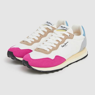 Giày thể thao nữ màu hồng PEPE JEAN retro running shoes dư xịn chính hãng siêu êm nhẹ