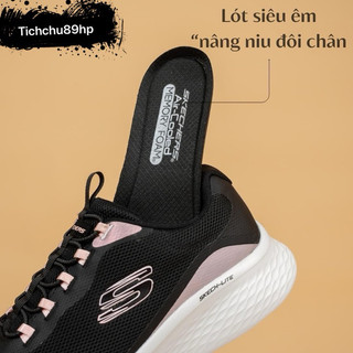 Giày lười slip on bigsize nữ mùa hè Skecher màu đen  chạy bộ , đi bộ , tập gym siêu nhẹ,sneaker thời trang big size