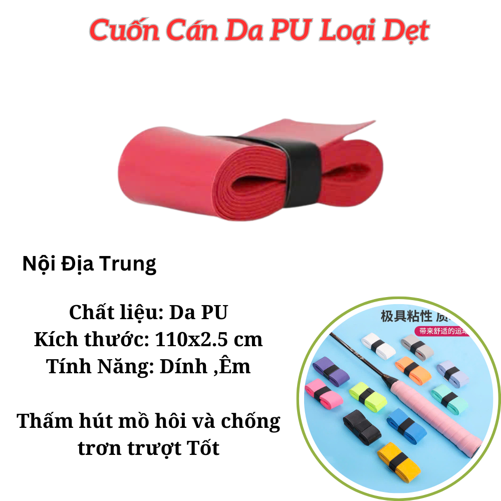 Cuốn cán vợt Pickleball, Cầu lông, Tennis loại Rẻ Bền Đẹp da pu Mềm Êm Dính nhà phân phối Top1 VN