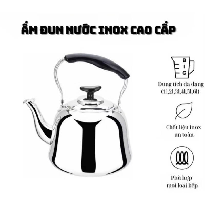Ấm Đun Nước Cao Cấp Inox 304 Thái Lan, Có Còi Reo, 2 Lít -4 Lít ...
