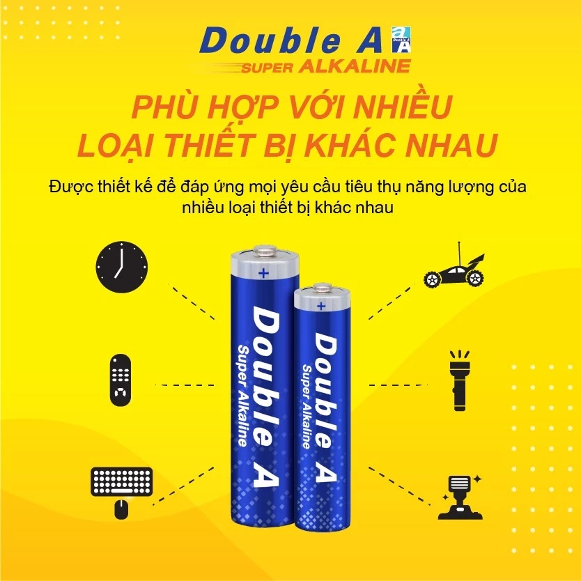 Product image [giá sỉ] Combo 5 vỉ Pin AA , AAA - Double A 1,5V Siêu Bền - Hàng Chính Hãng - Bảo toàn năng lượng 10 năm 1