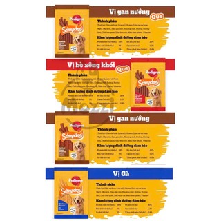 [Hộp 12 gói] Snack cho chó Thịt xông khói Meat Jerky Schmackos Pedigree