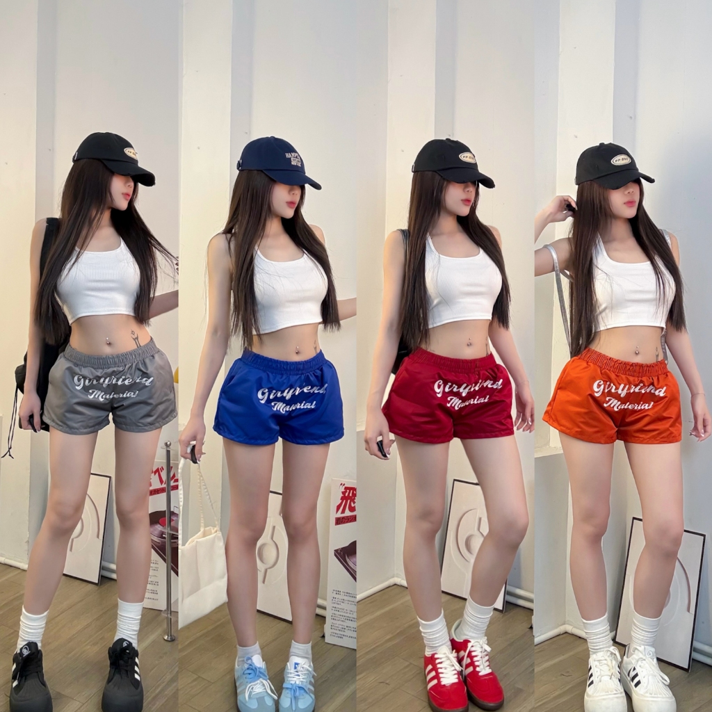 QUẦN SHORT DÙ MÙA HÈ LOGO THÊU GIRL FRIEND FFCLUB MIX