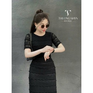 Đầm thời trang Nữ vải cao cấp thiết kế đơn giản dễ mặc dáng váy bút chì cổ tròn tay ngắn trẻ trung có 3 màu dễ lựa chọn
