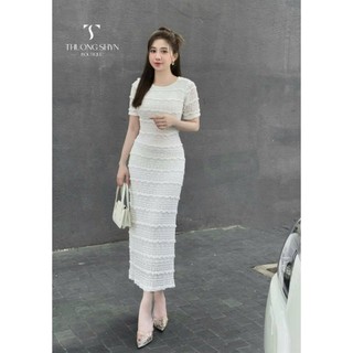 Đầm thời trang Nữ vải cao cấp thiết kế đơn giản dễ mặc dáng váy bút chì cổ tròn tay ngắn trẻ trung có 3 màu dễ lựa chọn
