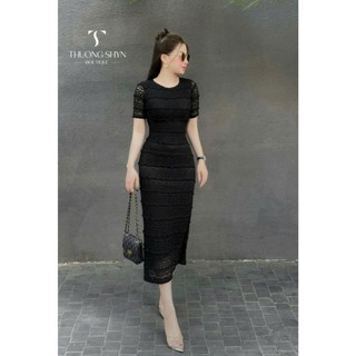 Đầm thời trang Nữ vải cao cấp thiết kế đơn giản dễ mặc dáng váy bút chì cổ tròn tay ngắn trẻ trung có 3 màu dễ lựa chọn