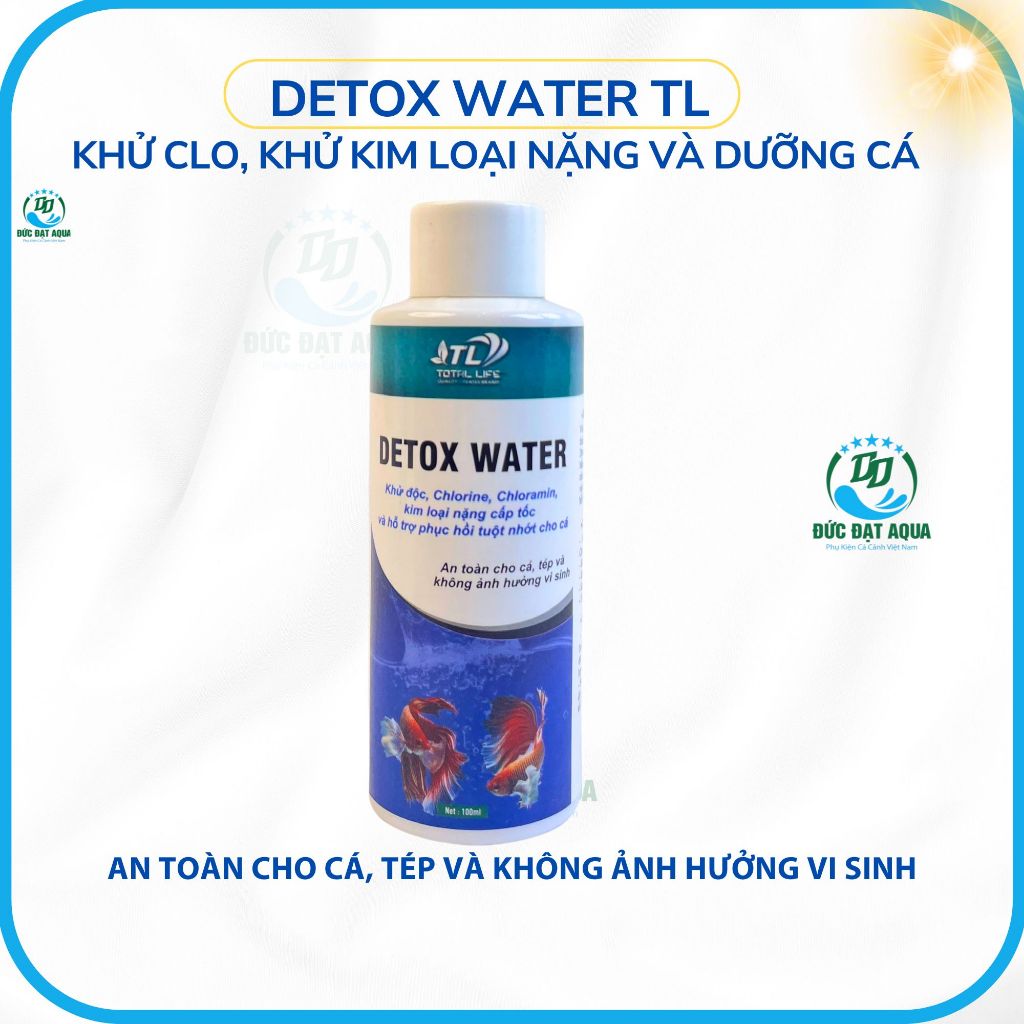 Detox Water TL khử clo, khử kim loại nặng và dưỡng cá hỗ trợ phục hồi tuột nhớt cho cá cảnh 8