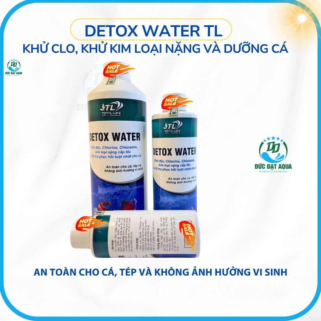 Detox Water TL khử clo, khử kim loại nặng và dưỡng cá hỗ trợ phục hồi tuột nhớt cho cá cảnh 3
