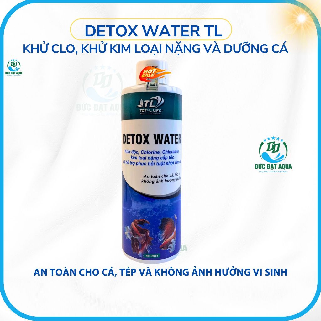 Detox Water TL khử clo, khử kim loại nặng và dưỡng cá hỗ trợ phục hồi tuột nhớt cho cá cảnh 9