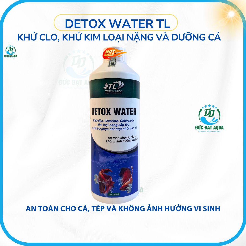 Detox Water TL khử clo, khử kim loại nặng và dưỡng cá hỗ trợ phục hồi tuột nhớt cho cá cảnh 7