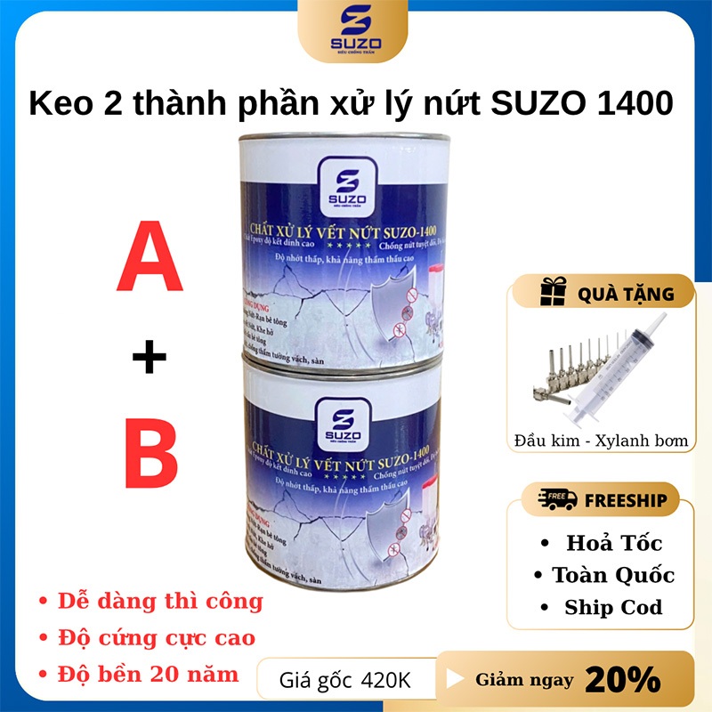 Keo Xử Lý Vết Nứt Bê Tông Suzo 1400, Bộ Keo 2 Thành Phần Xử Lý Vết Nứt ...