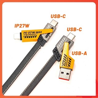 Cáp Sạc Bọc Dù 100W Tự Ngắt  Tích Hợp 3 Cổng Micro Usb Type C 3 in 1