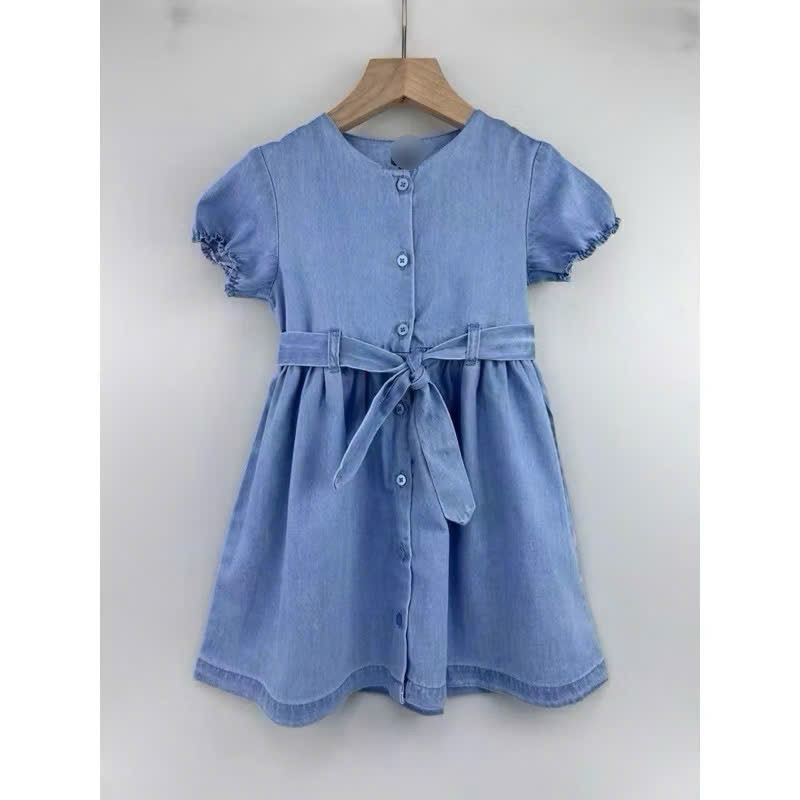 [SALE LỖI NHẸ] Váy jean bé gái sơ sinh 0794L xuất dư, đầm jean trẻ em nữ size 3-9M (2-8kg)