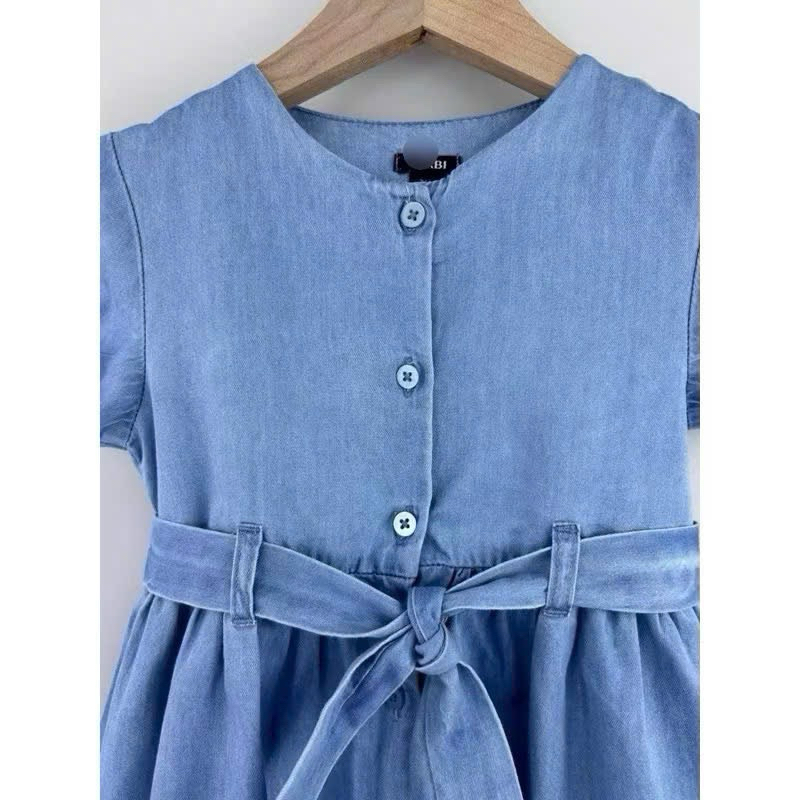 [SALE LỖI NHẸ] Váy jean bé gái sơ sinh 0794L xuất dư, đầm jean trẻ em nữ size 3-9M (2-8kg)