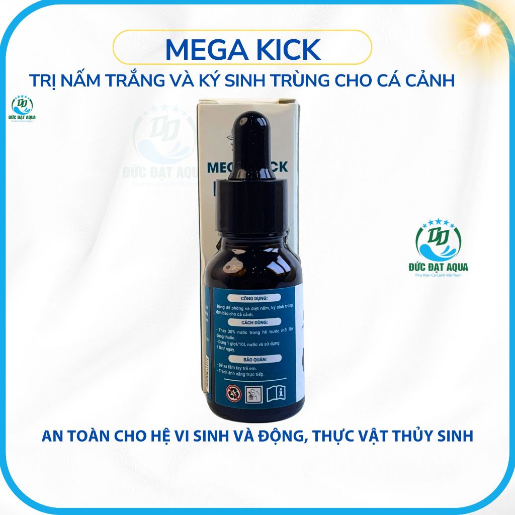 Mega Kick 15ml - trị Nấm trắng và ký sinh trùng cho cá cảnh an toàn cho hệ vi sinh và cá cảnh 2