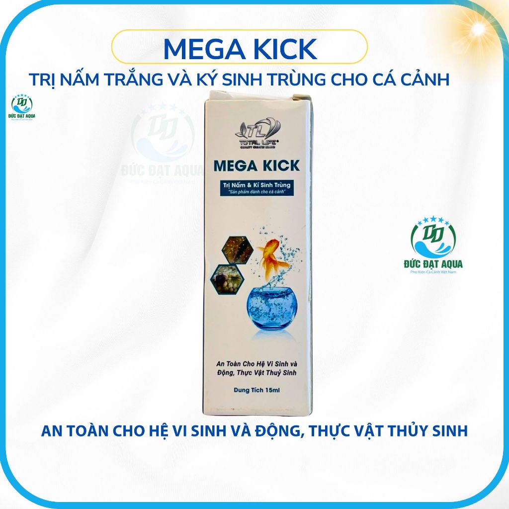 Mega Kick 15ml - trị Nấm trắng và ký sinh trùng cho cá cảnh an toàn cho hệ vi sinh và cá cảnh 7