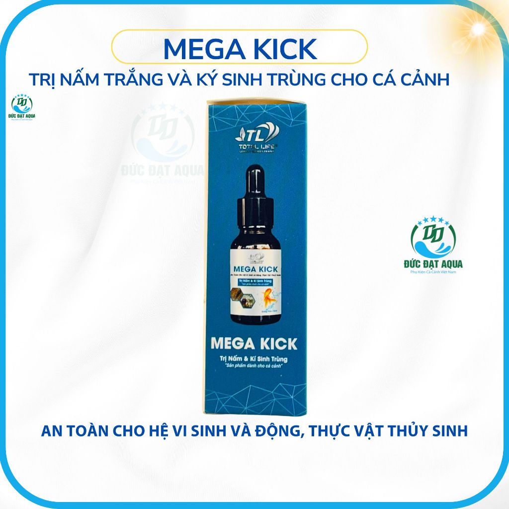 Mega Kick 15ml - trị Nấm trắng và ký sinh trùng cho cá cảnh an toàn cho hệ vi sinh và cá cảnh 6